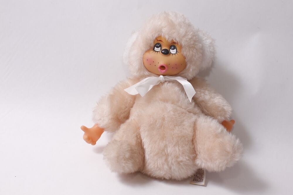 1990s Cuddle Wit Plush Monkey Thumb Sucking Vintage Toy Monchhichi friend ~